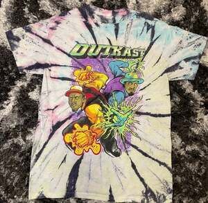 Outkast Superheroes Comic Graphic Tie Dye T-Shirt Size Medium